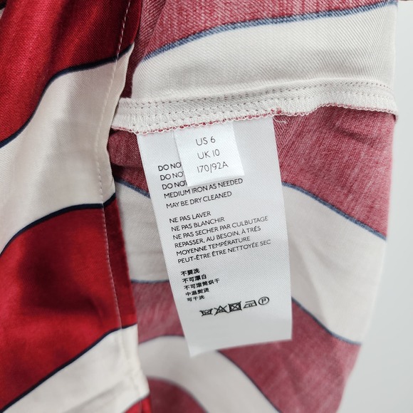 Anthropologie Maeve Maria Balloon Sleeve Striped Satin Blouse Size 6 NWT - Picture 5 of 9